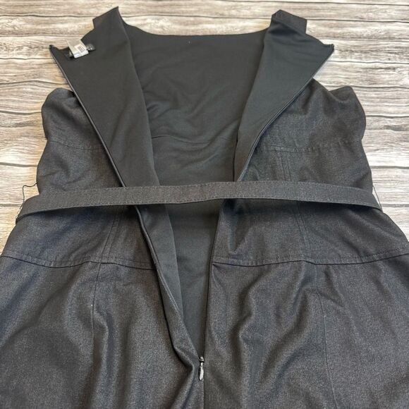 Cache Contour Collection Womens Sleeveless Belted Pencil Dress 12 Dark Grey Gray - Picture 5 of 15